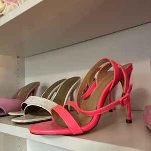 Pink Strappy Heeled Sandals